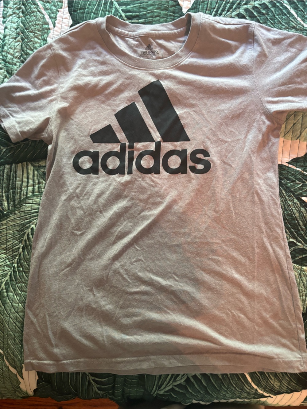 adidas gray Logo Tee with Black Print